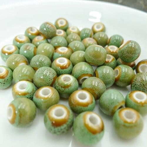8# 100pcs Jingdezhen Ceramic Beads Flower Beading Porcelain Bead For Jewelry Making 8mm Beads #A414B