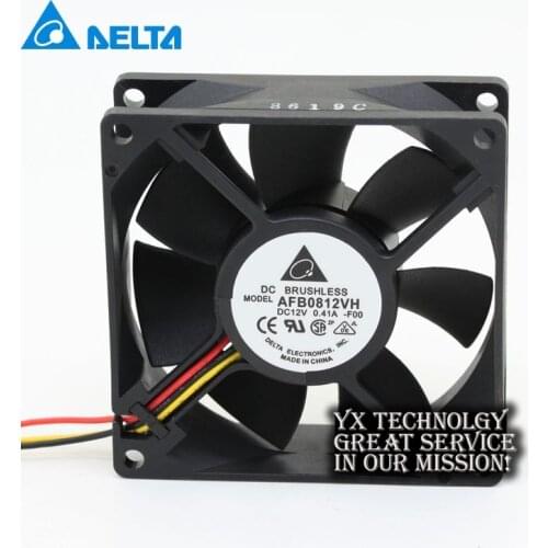 2pcs AFB0812VH 8025 8cm 80mm / 8 winds of double ball bearing cooling fan for Delta 80*80*25mm