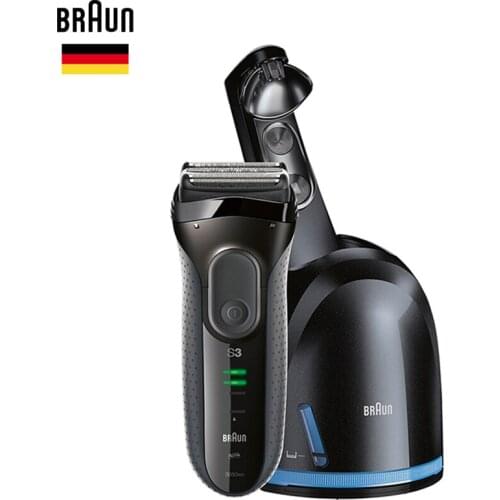 Braunn Shaver Series 3 ProSkin 3050cc Razor For Men Beard Shaving Machine With Clean & Charge System,Black
