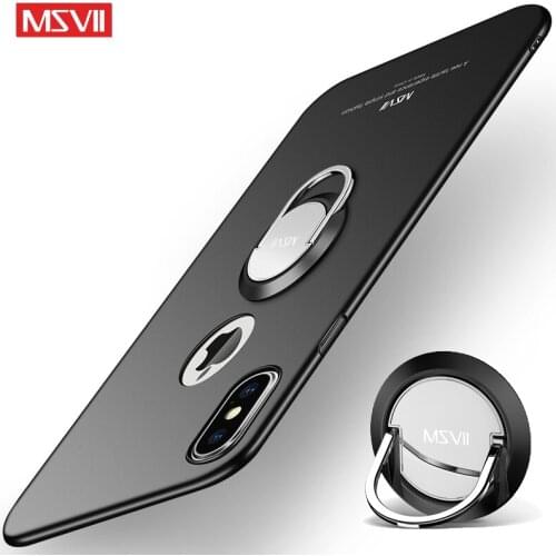 MSVII Cases For Apple iPhone XS MAX Case Cover Finger Ring Skin Coque For iPhone X XR Case Metal Magnetic Holder XR XS MAX Cover