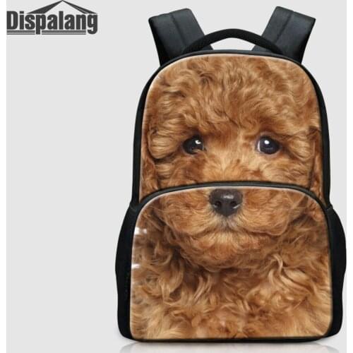 Dispalang 17 Inch Felt Kids Backpacks Cute Dog Cat Print Middle School Students School Bag Women Men Laptop Backpacks Mochila