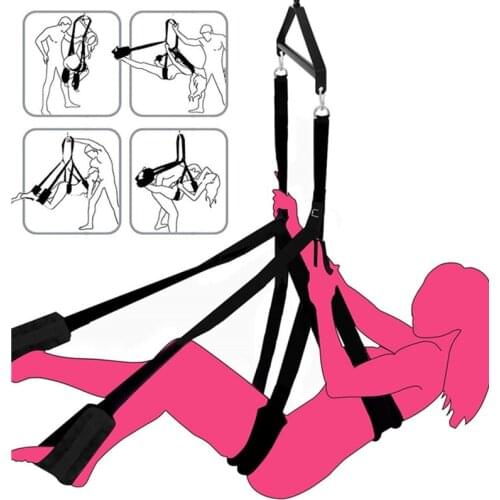 Soft Material Sex Swing Erotic Toys of Strap Harness Rope Love Furniture with Metal Sling for Bdsm Fetish Bondage Sex Position