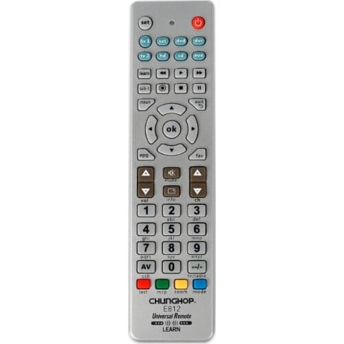 Combinational Remote Control Learn For TV SAT DVD CBL DVB-T AUX Universal controller With Code E812 Chunghop