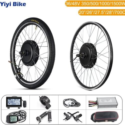 Electric Bike Conversion Kit 26in 1500W Hub Motor Wheel Kit 36V 48V 500W 1000W Front Rear Ebike Motor Wheel With Tire LCD3