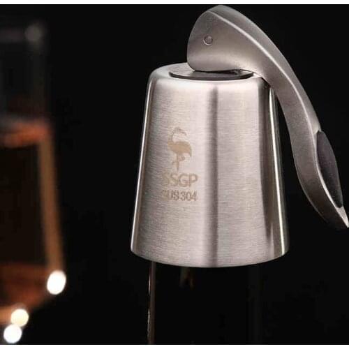 2PCS Stainless Steel Wine Bottle Stopper Vacuum Red Wine Cap Sealer Fresh Keeper Bar Tools Bottle Cover Kitchen Accessories