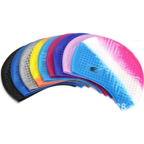H682 hot selling Silicone Particle Swimming Cap Long Hair Bathing Diving Ear Protection Hats