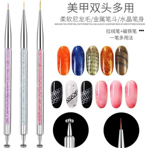 3pcs/Set Nail Tools Double-head Painted Pen Plum Blossom Magnet Carved Drawing Pen Pattern Flower Magnetic Pen Phototherapy Pen