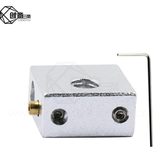 MK7/MK8 Heat Block+Copper Set With 1.5mm Wrench For 3D Printer 20*20*10mm Hotend Heating Block Kit Parts For Makerbot