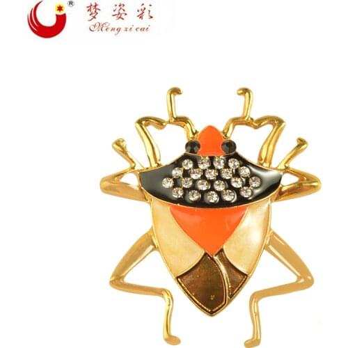 MZC Unique Statement Enamel Insect Beetle Brooches for Women Party Accessories Corsage Cockroach Brosche Hijab Pin Homme Jewelry