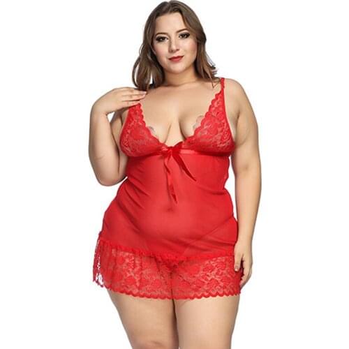 Lingerie Plus Size 6XL Lingerie Dress Lace Women Clothing Red Ropa Sexy Para El Sexo Lingerie Porno Womens Nightgown Sleepwear