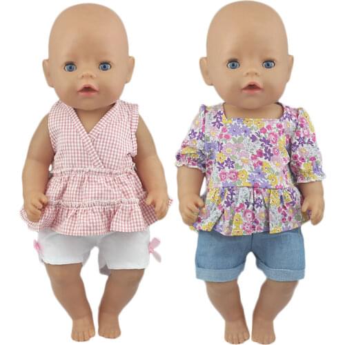 New 2020 summer suit Wear For 43cm Baby Doll 17 Inch Born Babies Dolls Clothes And Accessories