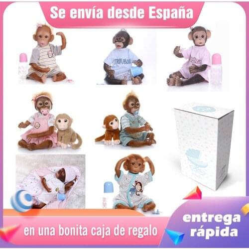 New 21inch 52CM 100% handmade reborn Monkey very soft silicone vinyl flexible Collectible art doll