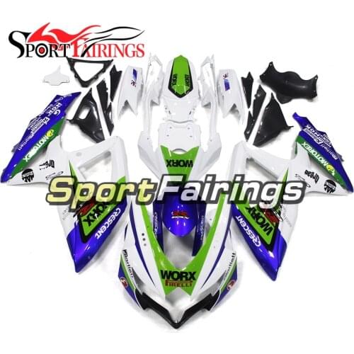 Motorcycle White Blue Green Injection ABS Plastic Full Fairing Kits For Suzuki GSXR600-750 GSXR750 K8 2008 2009 2010 Fairing