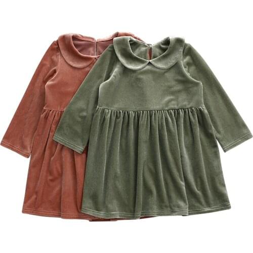 Kaiya Angle Spring Autumn Knee-Length Dress Cute Solid Peter Pan Collar Draped Custom Wholesale