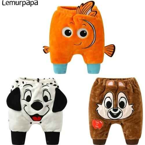 Newborn Baby Clothes PP Trousers Winter Warm Thicken Cartoon Nemo Dalmatian Toddler Pants Kids Baby ropa de bebe Infant Boys