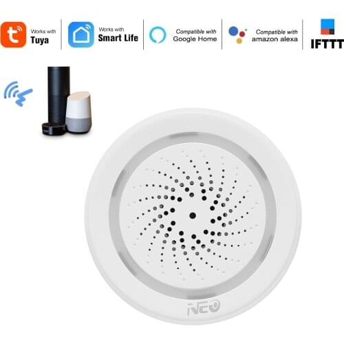 NEO Wifi Siren Alarm Sensor Smart Alarm Siren Home Security System Tuya Smart Life APP For Alexa Google Home Voice Control