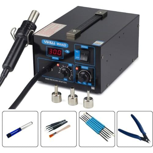YIHUA 850AD Digital Display Hot Air Desoldering Station Air Pump Can Adjust Temperature Heat Gun SMD Phone Soldering Station
