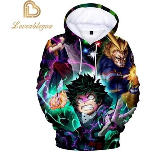 2020 3d My Hero Academia Hoodies Women/Men Long Sleeve Casual Hooded Sweatshirts Hot Sale Popular Streetwear Hoodies