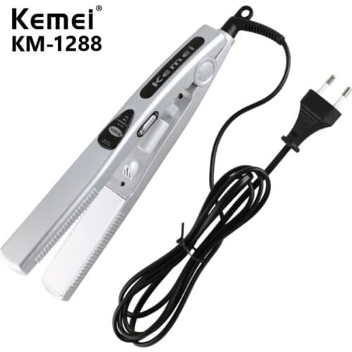 Hair curler temperature adjustment tourmaline ion flat iron widened ceramic heating plate DIY design salon styling tool KM-1288