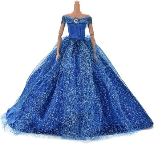 Available High Quality Handmake Wedding Princess Dress Elegant Clothing Gown For for Barbie Doll Dresses 7 Colors