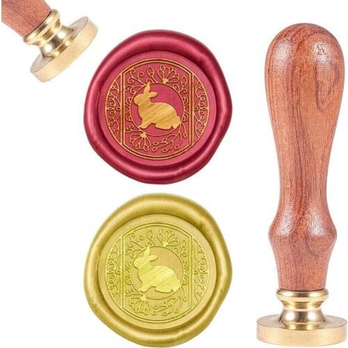 Wax Seal Stamp Animal Stamp Retro Wood Stamp Wax Seal Removable Brass Head Wood Handle for Party Wedding Invitation Card Decor