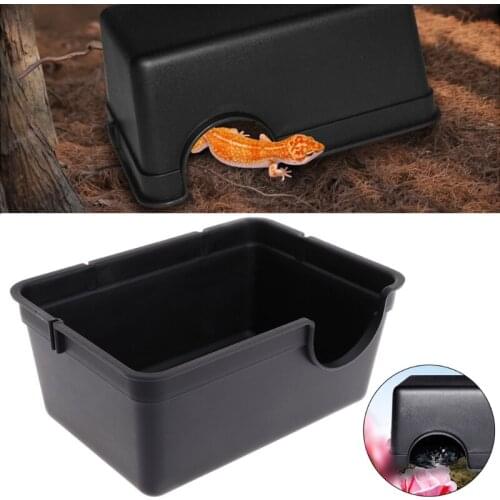 Reptile Box Hiding Case Hole Water Feeder Spider Turtle Snake Supplies Centipede M68E