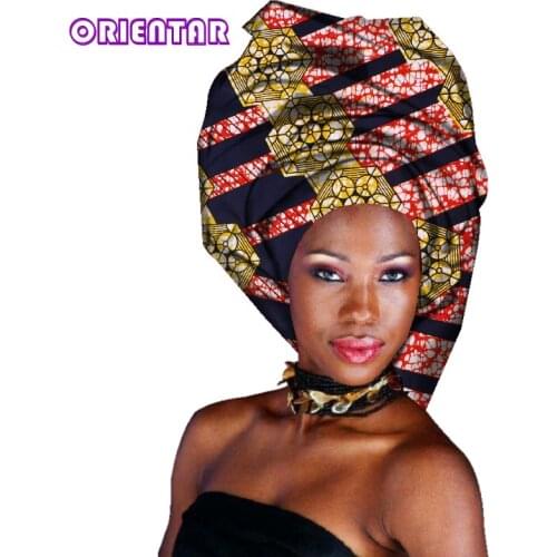 Multi-color Headwear Headband Lady Bazin Riche African Print Head Decorations Women Wrap Scarf African Hair Head Scarf WYB292