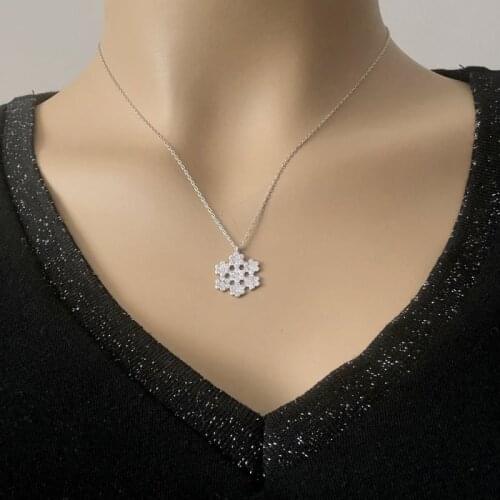 Snow 925 Sterling Silver, Gold, Rose Plated Necklace For Women Girls Handmade Fashion Jewelry Elegant Minimalist