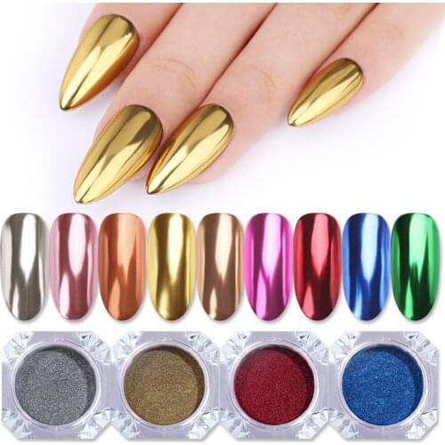0.5g Nail Mirror Glitter Powder Metallic Color Nail Art UV Gel Polishing Chrome Flakes Pigment Dust Decorations