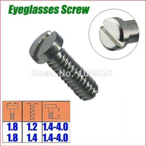1.8mm Head 1.8x1.2 1.8x1.4 length 1.4-4.0mm M1.2 M1.4 glasses screws Optical Eyewear Eyeglasses screw accessories