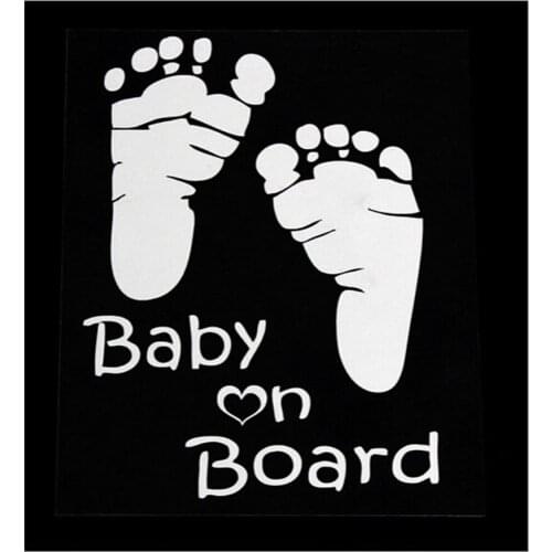 1pcs Cool Cute Baby on Board window Styling Motorcycle Sticker Vinyl Decal Waterproof Footprint window Luggage Decal Toy Sticker