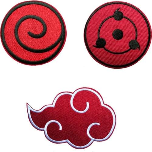 10 PCS Red Geometrical Pattern Embroidered iron on patch, Cartoon Punk Biker Vest Jacket Jean Clothing Applique DIY Accessories