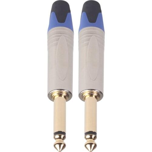 2 Packs 6.35mm Stereo Solder Connector Jack Mixer Microphone Amplifier