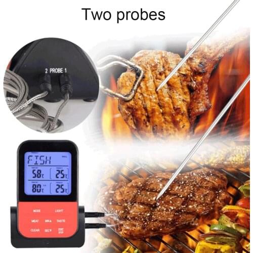 2020 Wireless Digital Barbecue Kitchen Tool BBQ Food Meat Thermometer with Dual Probe Electronic Cooking Food Thermometer