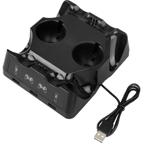 4 IN 1 Game Controller Charger Joystick Charging Station Mount Kit DC 5V for PS VR Controller