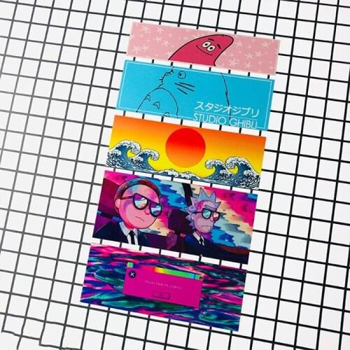 5x Car Stickers Guitar Case Motorcycle Helmet Auto Decals for Classic Cartoon Tilted Head Fat Sunrise Wave Steam Win Error Box