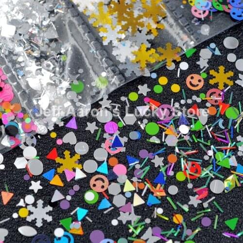 Mixed style acrylic nail art decorations sequins decals manicure fake nails tips accessoires beauty tool kit 6