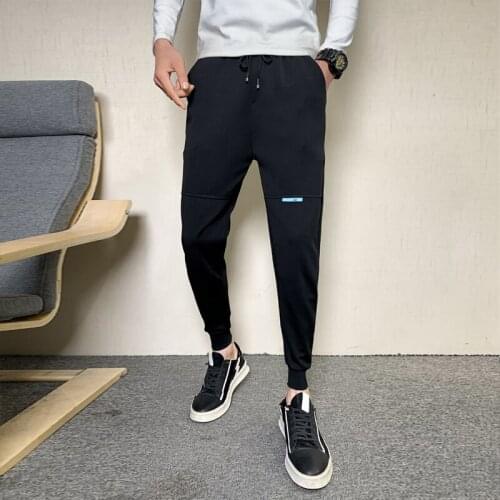 Fashion 2021 Korean Summer Thin Harem Pants Men Clothing Simple All Match Slim Fit Hip Hop Casual Joggers Trousers Black 28-36