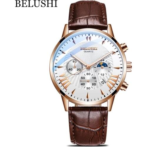 New Fashion Men Watch Top Brand Luxury Quartz Mens Wrist Watch Leather Strap Business Clock Male Waterproof Sports Watches