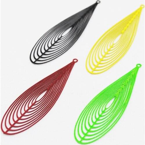 20pcs/lot New Geometric Spray Paint Computer Etching Charms 55*16mm Copper Enamel Charms for Jewelry Making Findings