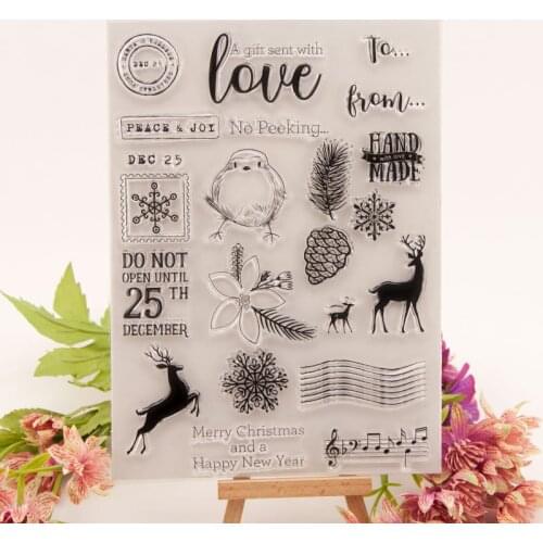 Hot sale elk Transparent Clear Stamps / Silicone Seals Roller Stamp for DIY scrapbooking photo album/Card Making