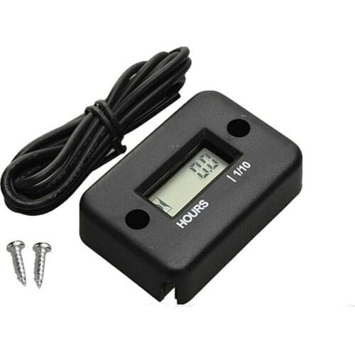 Motorcycle Inductive Digital Hour Meter Waterproof Engine Gauge Hour Meter LCD Display for Bike Motorcycle ATV Boat Offroad