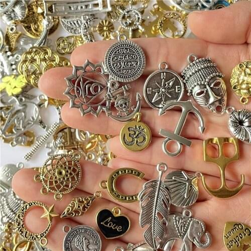 JunKang 30pcs Misc Vintage Metal Animal Birds Charms Beads DIY Bracelet Pendant Neacklace Accessories Jewelry Making Findings