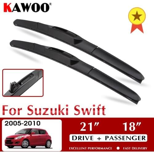 KAWOO Wiper Front Car Wiper Blade Blades For Suzuki Swift 2005-2010 Windshield Windscreen Window 21"+18" LHD RHD