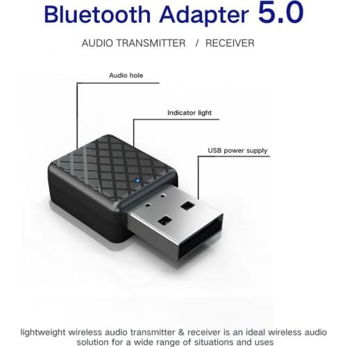 Kebidu Mini Bluetooth 5.0 Receiver Wireless Bluetooth Audio Music Stereo Transmitter Dongle For TV PC Speaker Headphone Car Kit