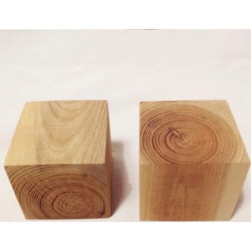 2pcs 70*70*70mm Solid Red Heart Beech Wood Bock Alder Cube Hardwood Square Block Building Block DIY Model Custom Wood Lumber