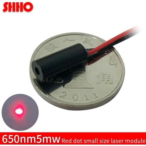 650nm 5mw Red dot laser module super small size diameter 4mm DC 3V driver APC glass lens make machine pointer red light launcher