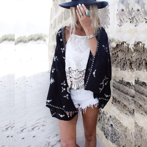 Summer seaside blouse Chiffon cardigan women summer beach sunscreen shirt