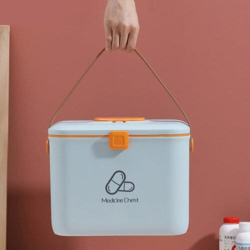 Multi-layer Household Medicine Box Plastic Organizer Large Storage Box for Mask Medicine box Chest Emergency Container Home Kit