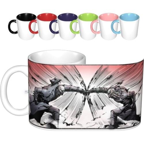 Mr X Vs Nemesis : Round 2 Ceramic Mugs Coffee Cups Milk Tea Mug Mr X Nemesis Tyrant Raccoon City Chris Redfield Claire Redfield